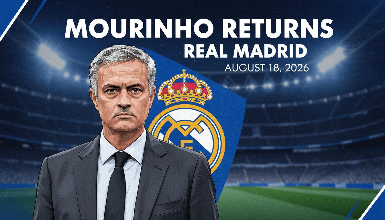 José Mourinho at Real Madrid's closed-door ceremony, marking his return as head coach.