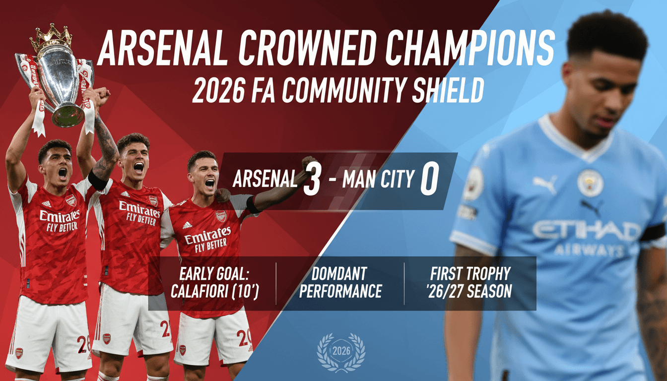 Arsenal Wins 2026 FA Community Shield Against Manchester City 3-0