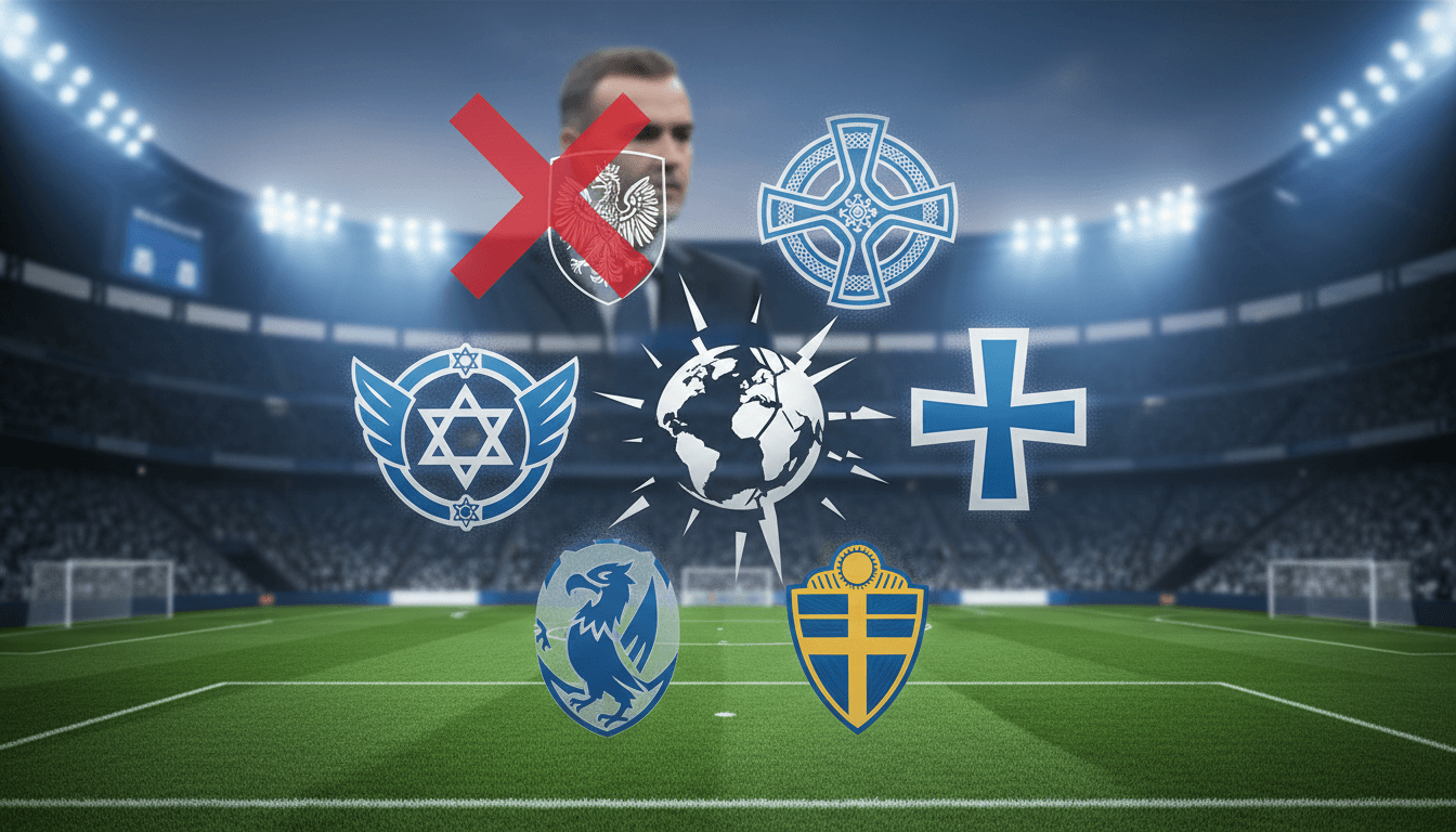 A graphic showing the logos of UEFA associations withdrawing support for FIFA President Gianni Infantino.