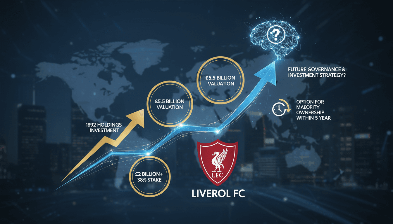 Infographic showing Liverpool FC's valuation growth and the impact of 1892 Holdings' investment.