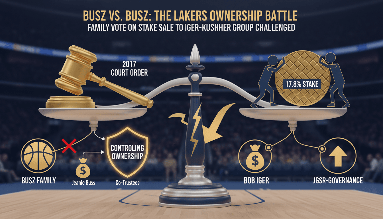 Infographic showing the ownership structure of the Los Angeles Lakers and implications of the sale.