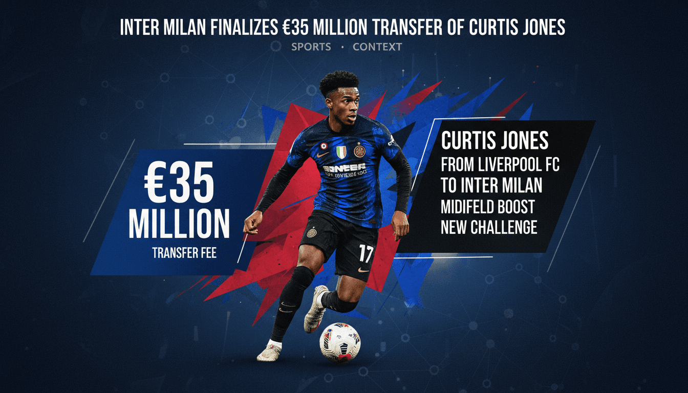 Curtis Jones in action, highlighting his transfer to Inter Milan for €35 million.