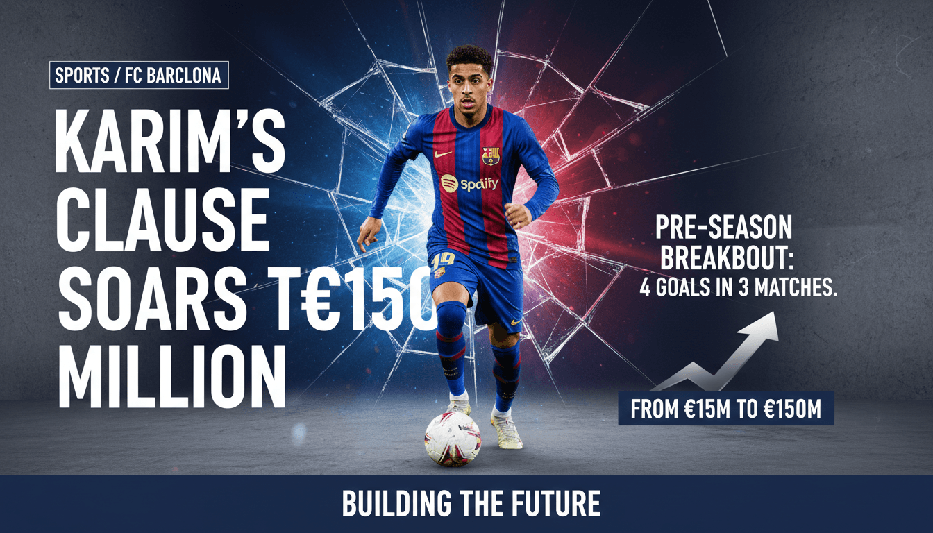 Hamza Abdel Karim in action, highlighting his impressive pre-season performance and the proposed €150 million release clause.