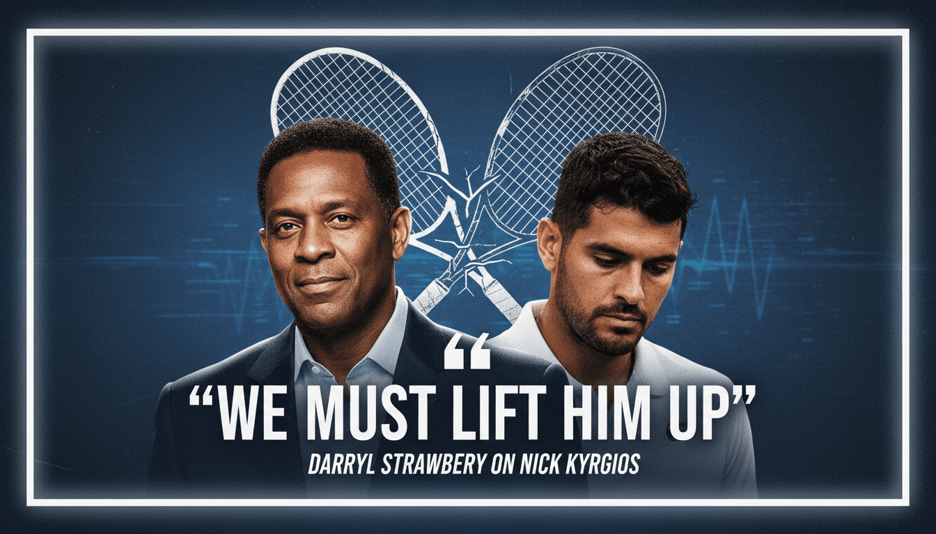 Darryl Strawberry and Nick Kyrgios with a quote about support and recovery in sports.