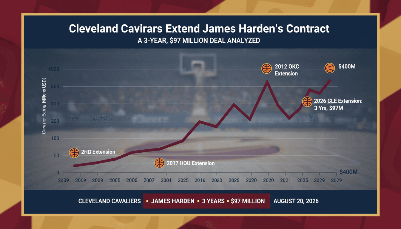 Cleveland Cavaliers Extend James Harden's Contract for Three Years at $97 Million