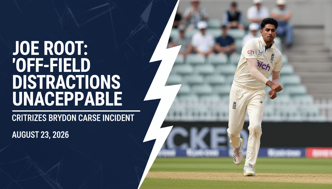 Joe Root speaking at a press conference about Brydon Carse's police incident affecting England cricket.