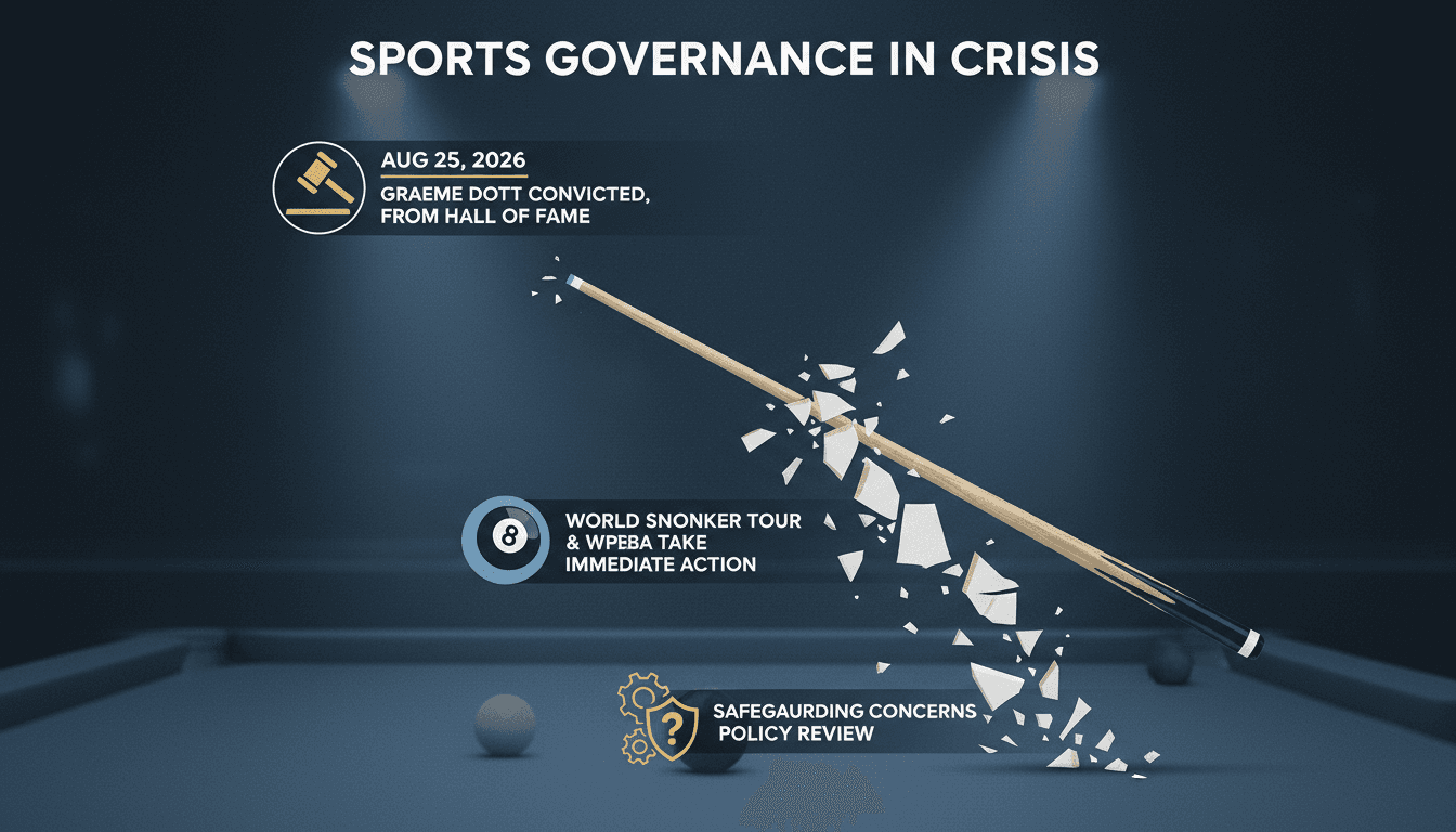 Infographic showing Graeme Dott's conviction timeline and implications for sports integrity.