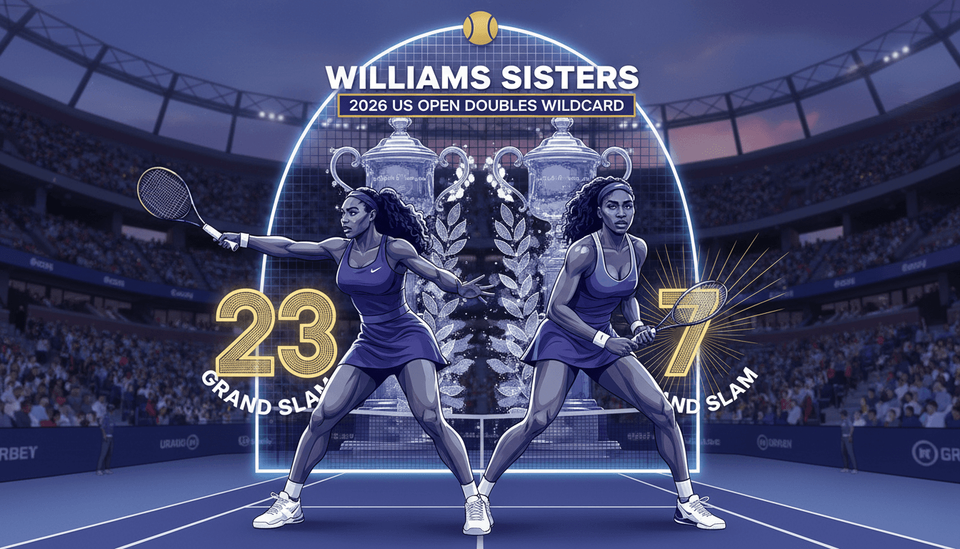 Serena and Venus Williams celebrating their wildcard entry for the 2026 US Open doubles competition.