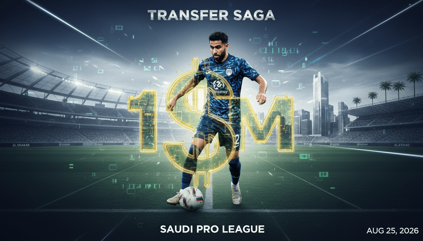 Riyad Mahrez in action, with a focus on his potential $10 million salary negotiation in Saudi Pro League.