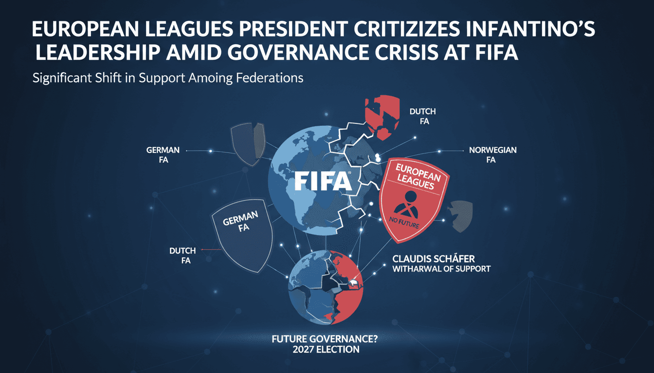 Infographic showing the governance crisis at FIFA and the withdrawal of support from football federations.