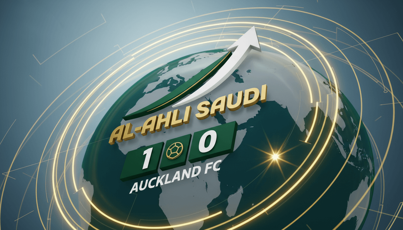 Al-Ahli Saudi celebrating their victory in the FIFA Intercontinental Cup, highlighting Saudi Arabia's rising influence in global football.