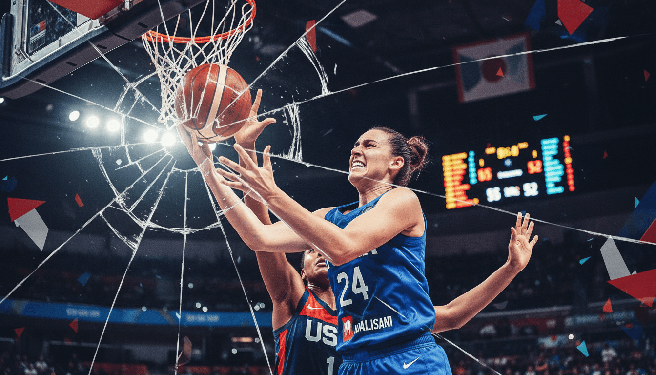 Cecilia Zandalasini in action during the FIBA Women's World Cup, showcasing her emotional response after a close game against the US.