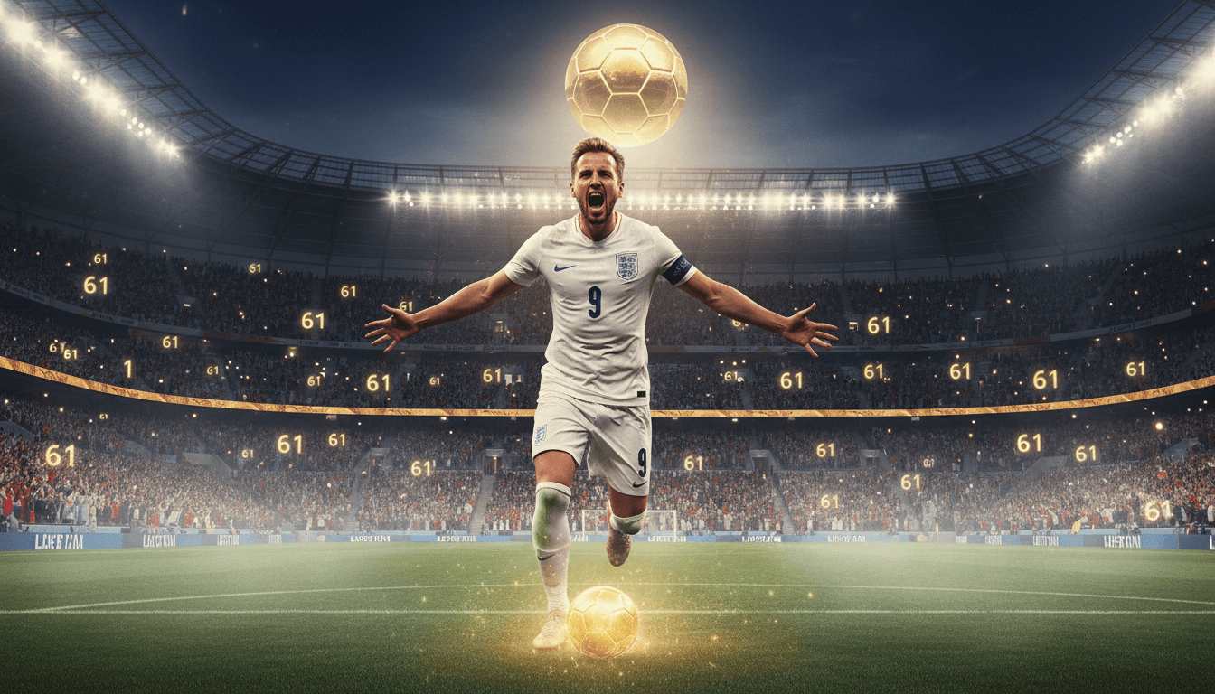 Harry Kane celebrating a goal, representing individual excellence in sports.