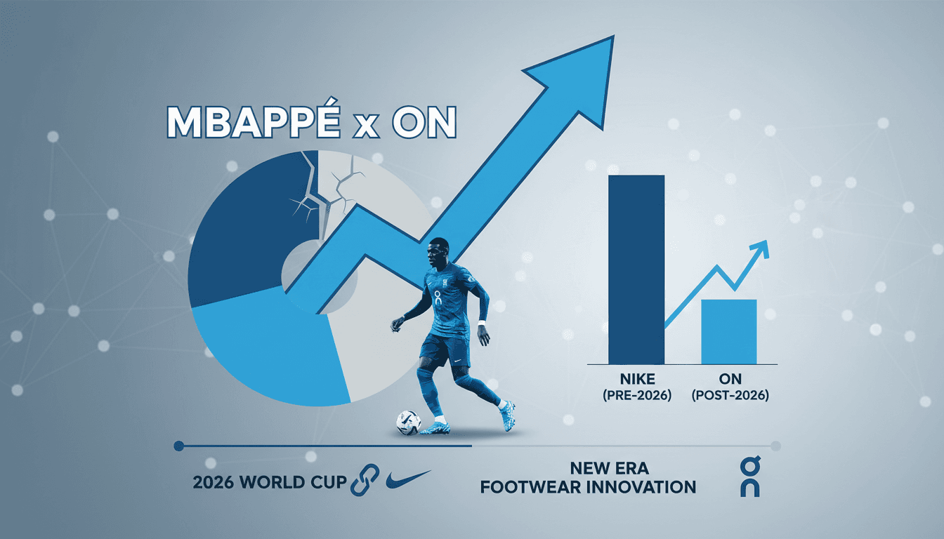 Kylian Mbappé announcing his partnership with On, a new player in football footwear.
