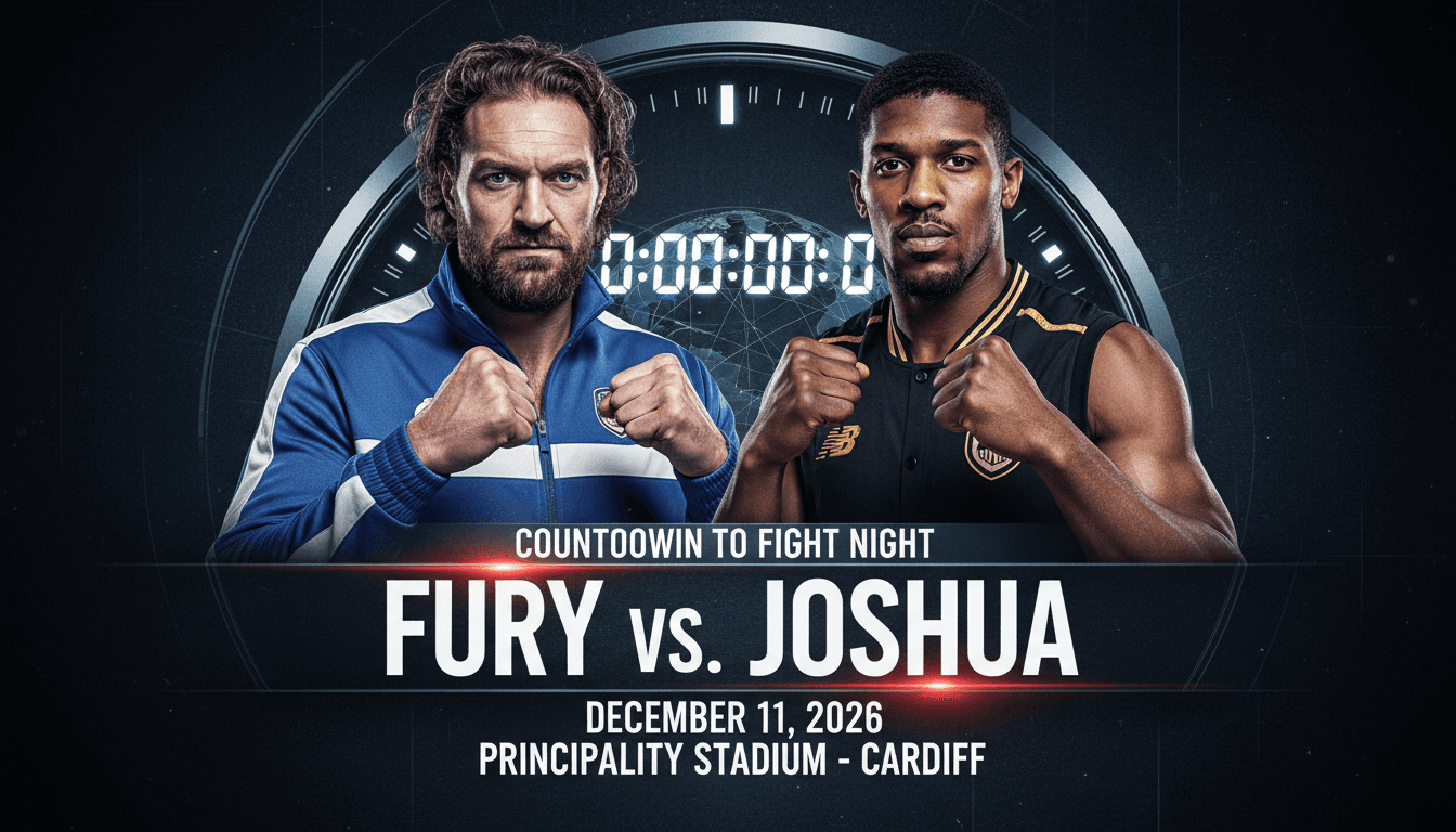 Tyson Fury and Anthony Joshua face off with fight details for their December 2026 heavyweight boxing match.