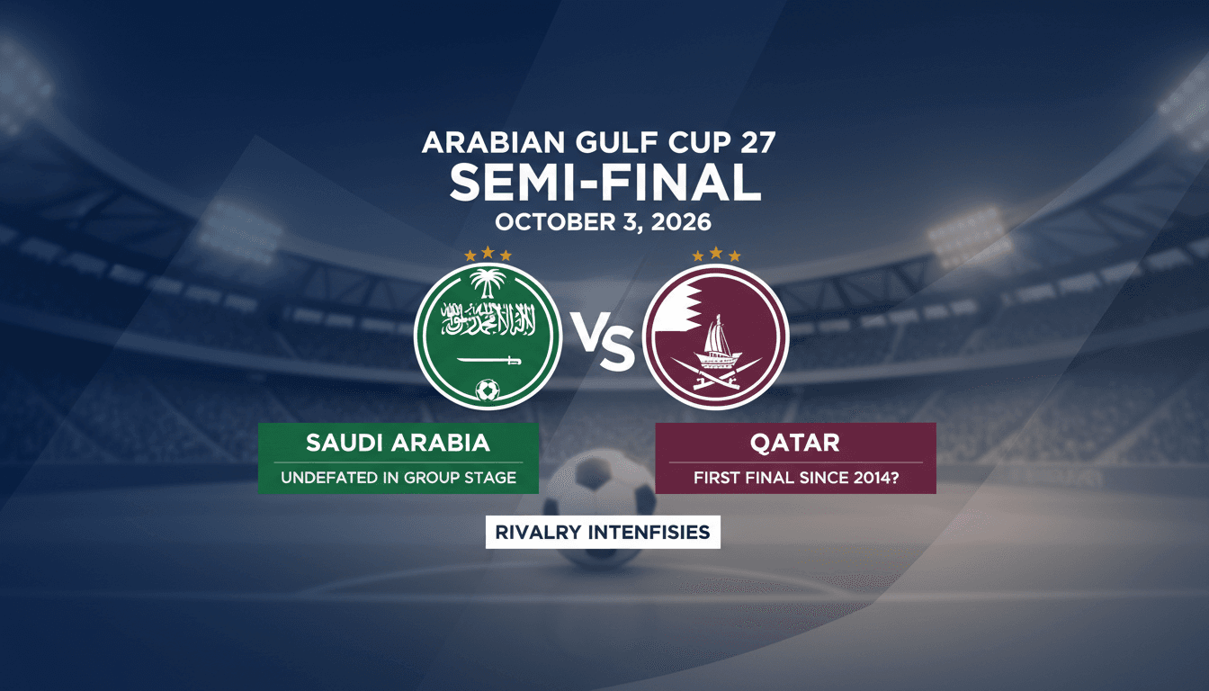 Saudi Arabia to face Qatar in Arabian Gulf Cup 27 semi-final on October 3, 2026