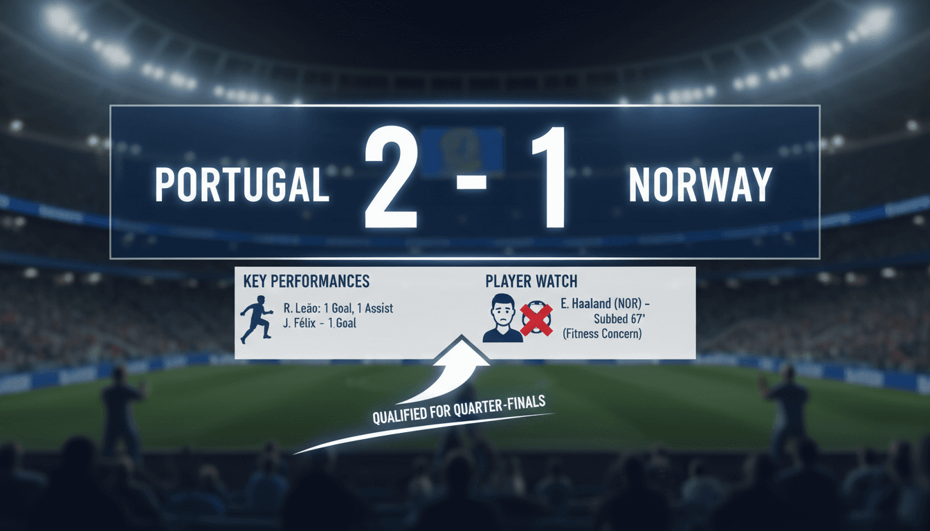Portugal's football team celebrating their 2-1 victory over Norway in the UEFA Nations League.