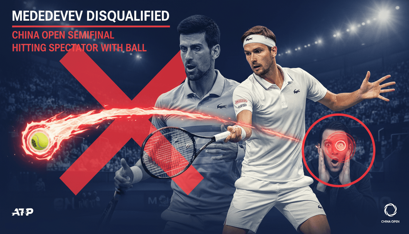 Medvedev Disqualified from China Open Semifinal for Hitting Spectator with Ball