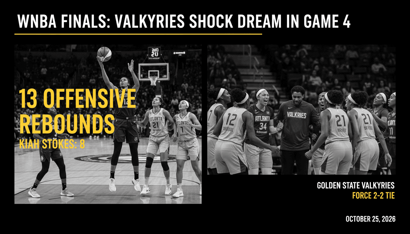 Golden State Valkyries players celebrate defense in 2026 WNBA Finals Game 4 victory