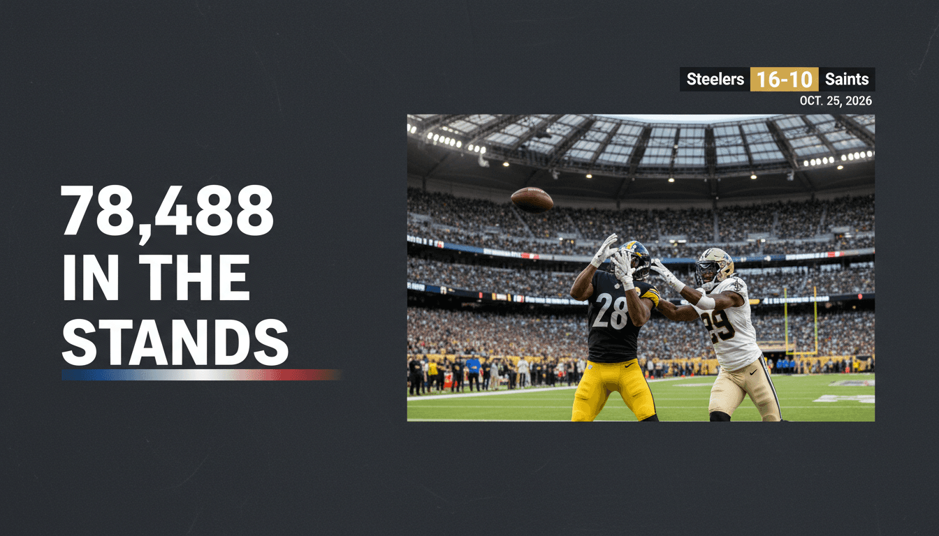 The NFL kickoff at Stade de France in Paris with crowds filling the stadium during the Steelers and Saints game