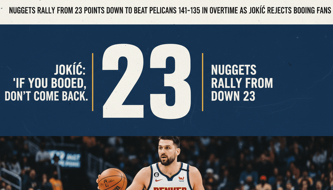 Nikola Jokić walks off court after leading Denver Nuggets 23-point comeback win at Ball Arena
