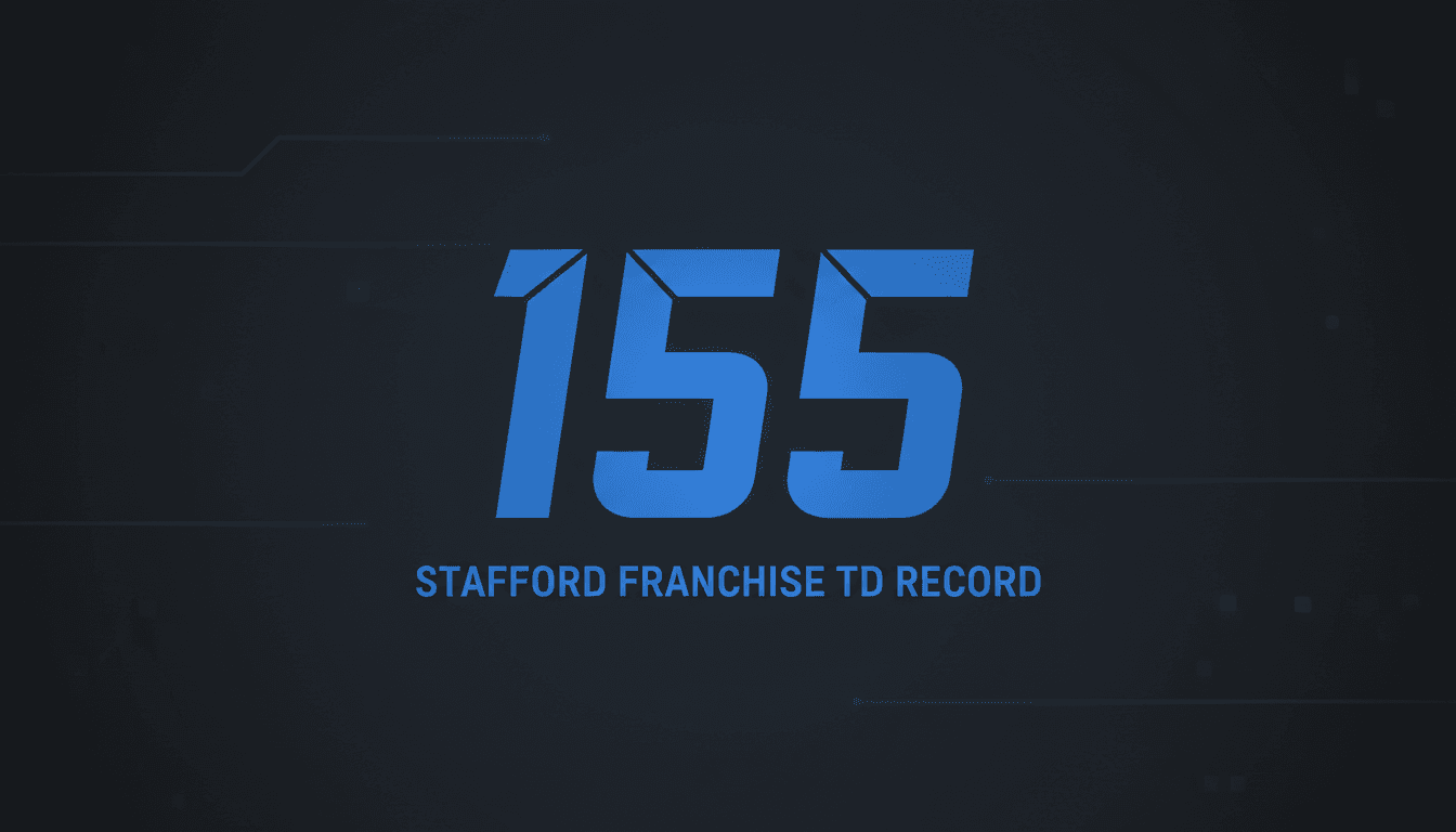 Minimalist graphic highlighting the number 155 celebrating the Los Angeles Rams victory over the Raiders