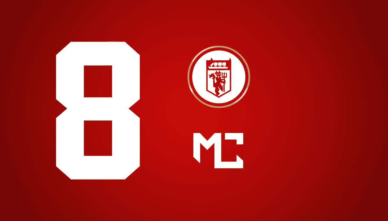 Bold graphic showing the number eight symbolizing Manchester United winless run under Michael Carrick