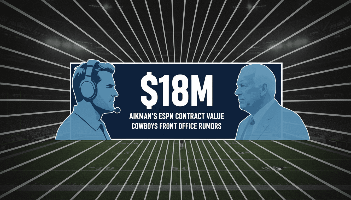 Troy Aikman and Jerry Jones talking on the sideline before an NFL game in Philadelphia