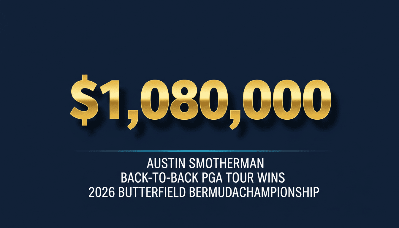 Austin Smotherman celebrates winning the Butterfield Bermuda Championship playoff at Port Royal Golf Course.