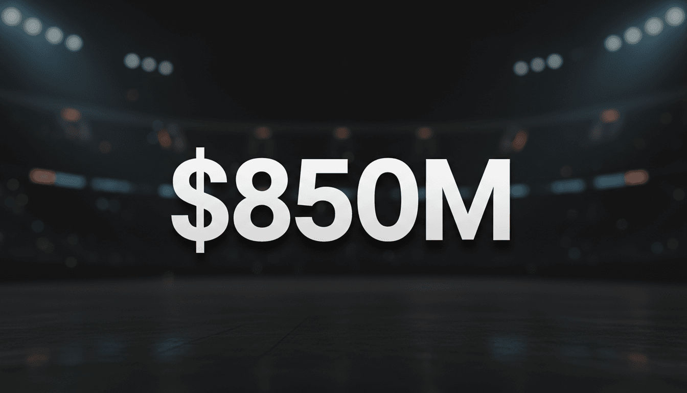 Bold typographic text reading 850 million dollars over a minimalist dark arena backdrop for WNBA Finals Game 6 analysis