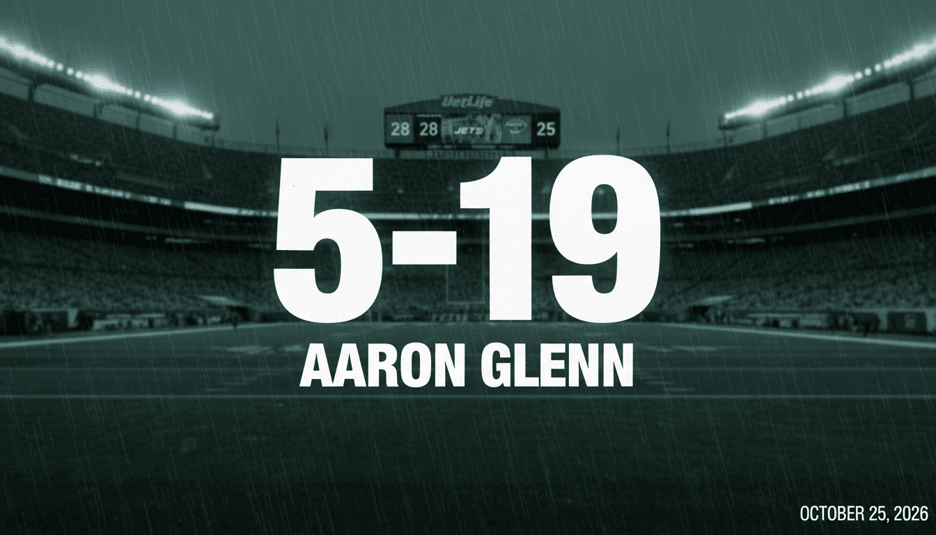 MetLife Stadium scoreboard showing the New York Jets score following their defeat against the Miami Dolphins