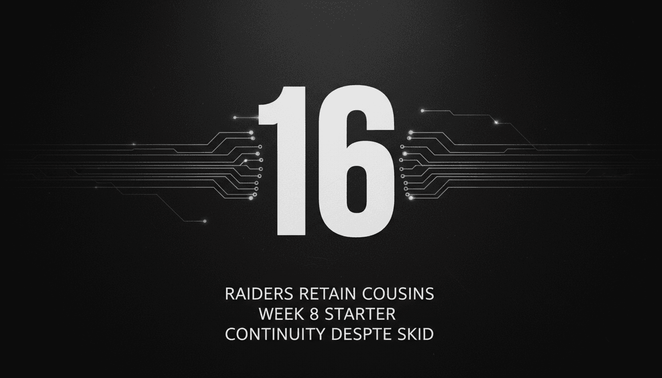 Las Vegas Raiders quarterback Kirk Cousins stands on the field during the 2026 NFL regular season.