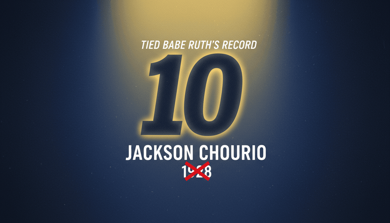 Jackson Chourio swings at Tropicana Field during the 2026 World Series record-tying game