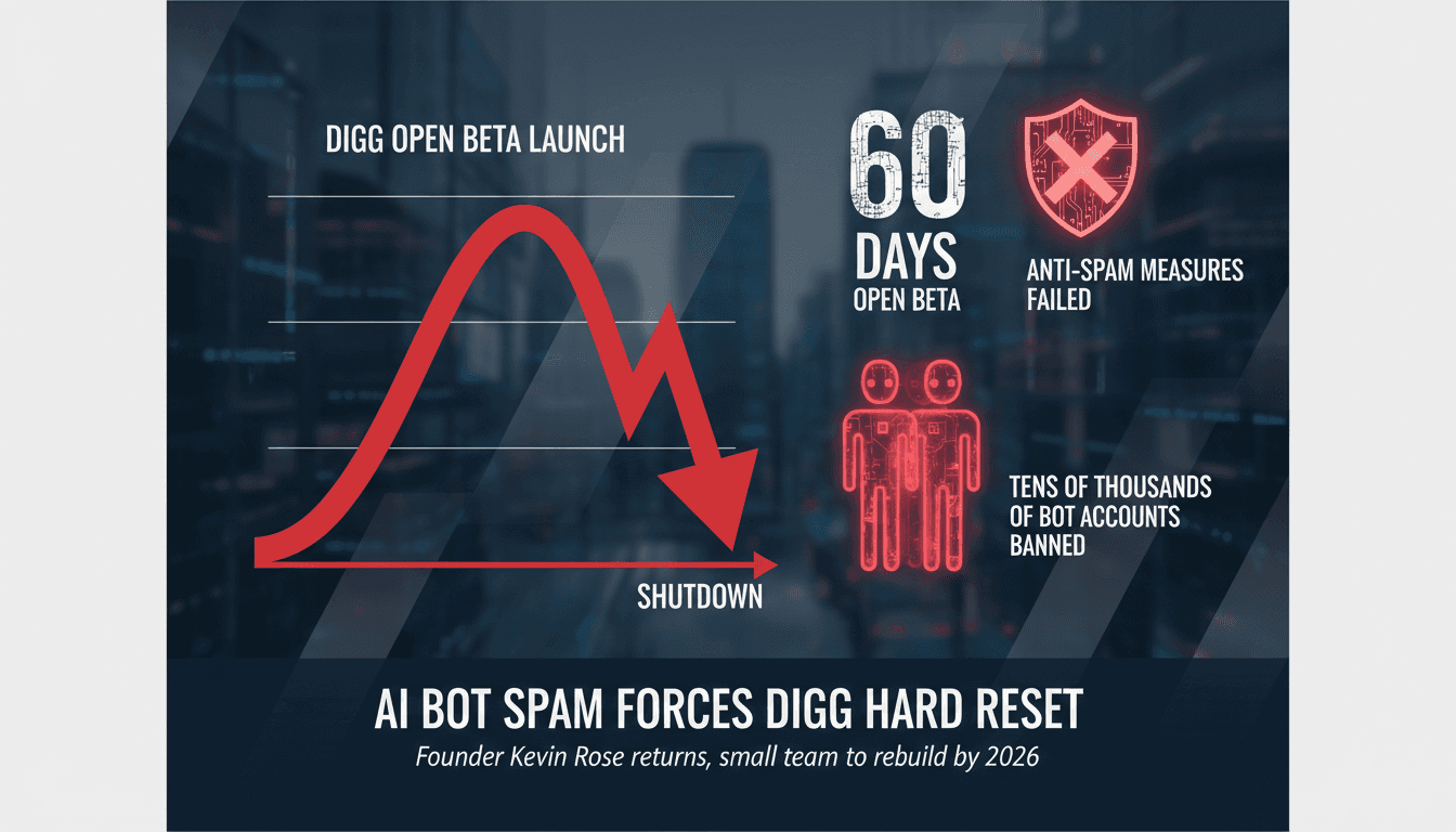 Digg shuts down open beta two months after relaunch citing AI bot spam