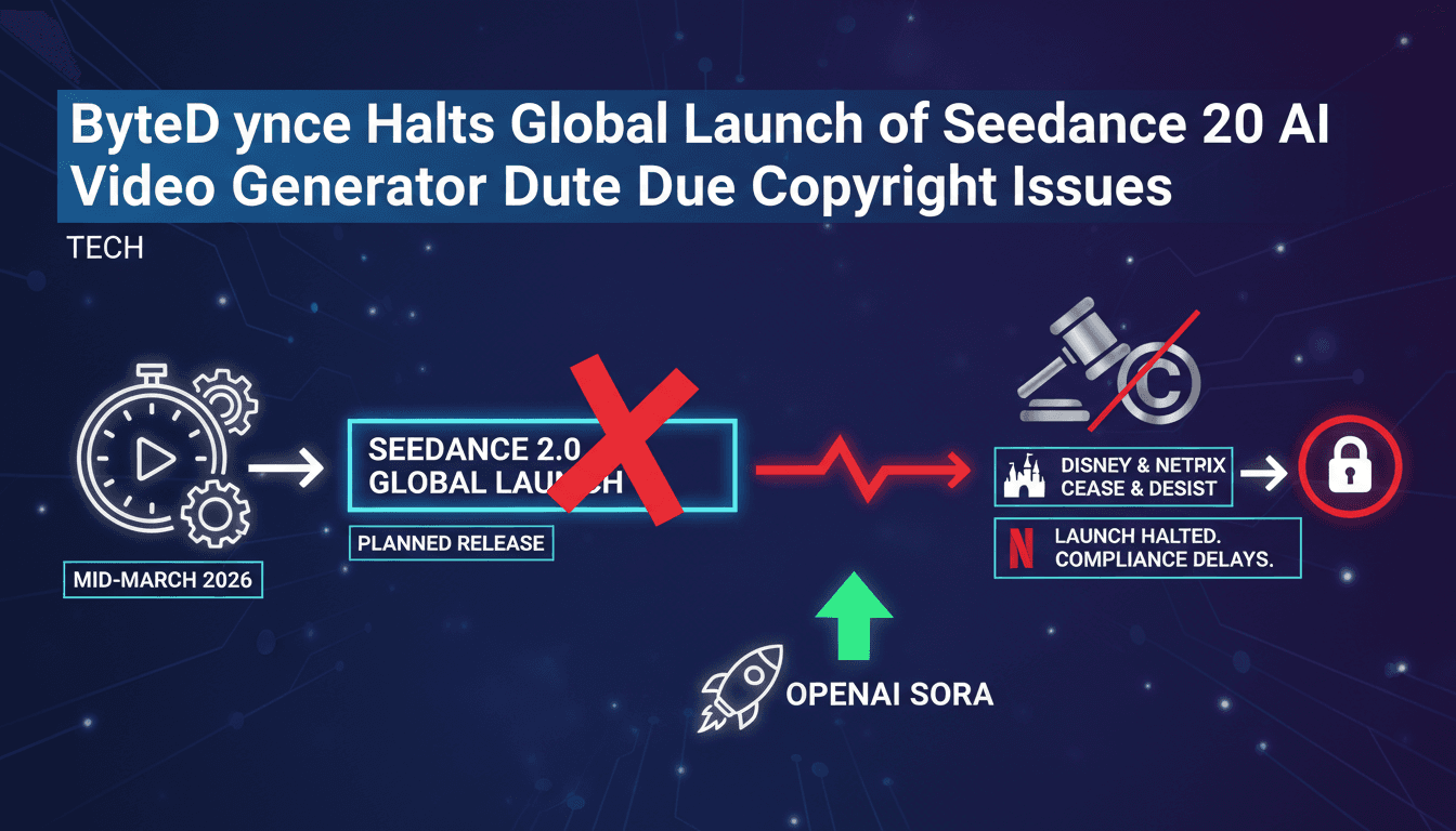 ByteDance Halts Global Launch of Seedance 2.0 AI Video Generator Due to Copyright Issues