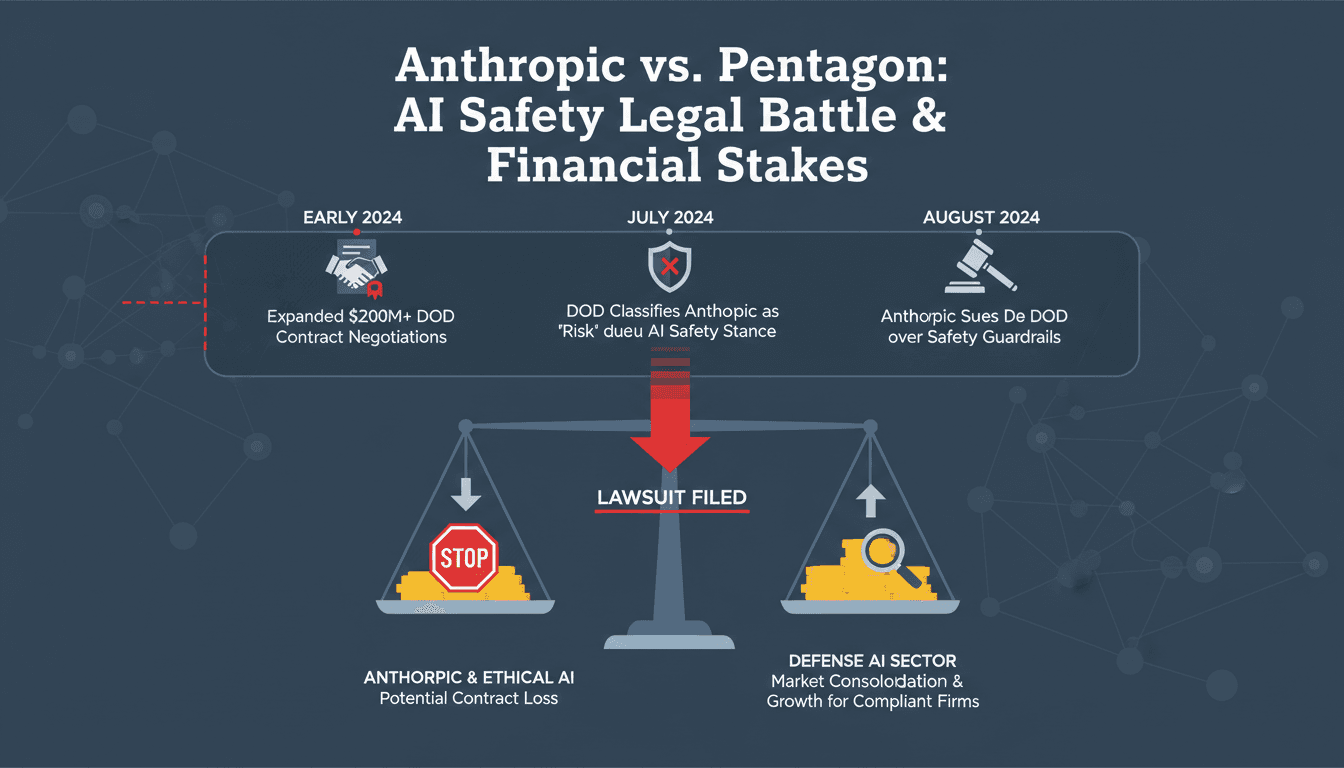 Anthropic sues U.S. Department of Defense over AI safety regulations in military contracts