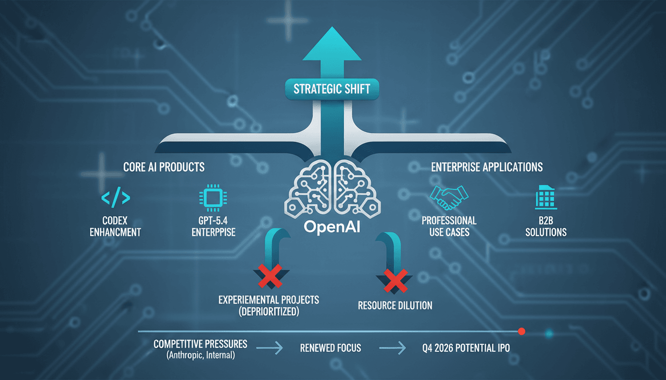 OpenAI Shifts Focus to Core AI Products Amid Competitive Pressures