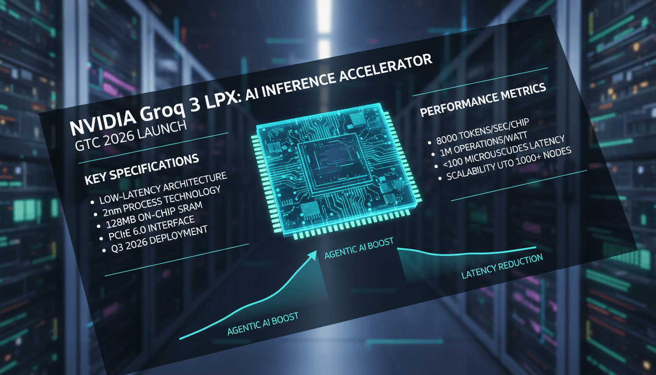 NVIDIA Launches Groq 3 LPX Inference Accelerator at GTC 2026