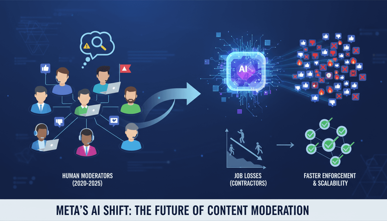 Meta Platforms Shifts to AI-Driven Content Moderation Reducing Human Contractor Reliance