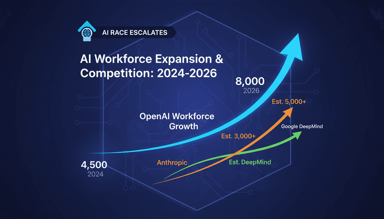OpenAI to Increase Workforce to 8,000 by 2026 Amidst AI Competition