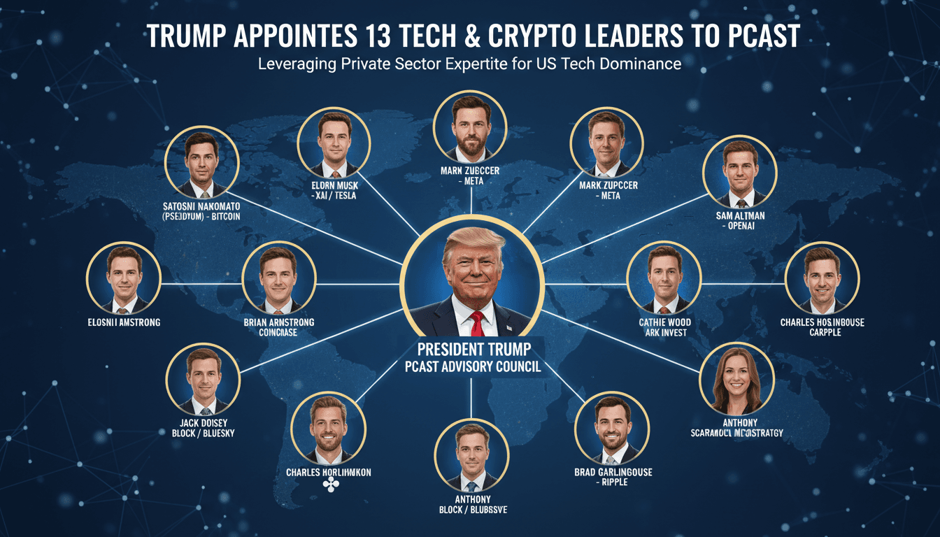 Trump Appoints 13 Leaders from Tech and Crypto to PCAST Advisory Council