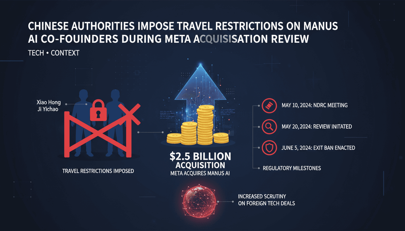 Chinese Authorities Impose Travel Restrictions on Manus AI Co-Founders During Meta Acquisition Review