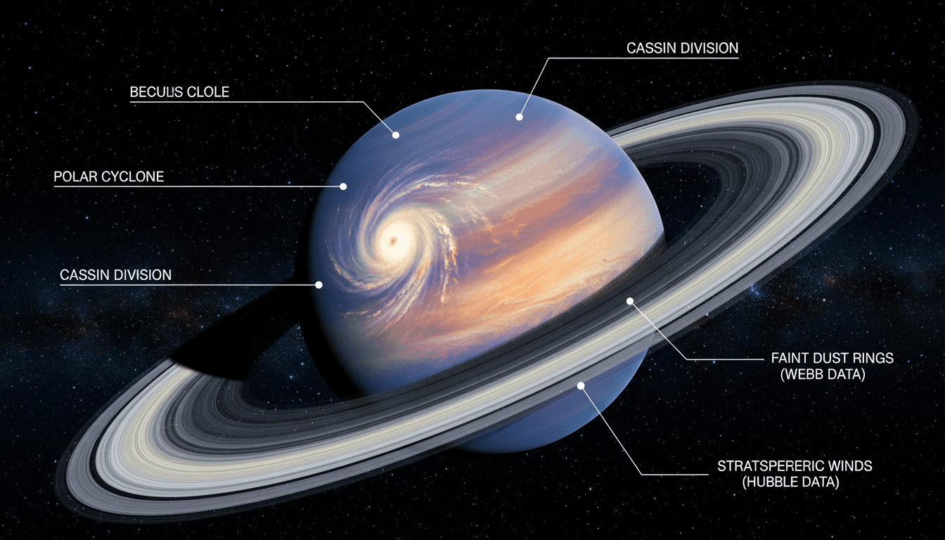 NASA Unveils Comprehensive Composite Images of Saturn from Webb and Hubble Telescopes