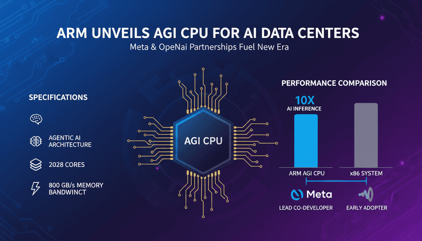Arm Holdings Launches AGI CPU for AI Data Centers with Meta and OpenAI Partnerships
