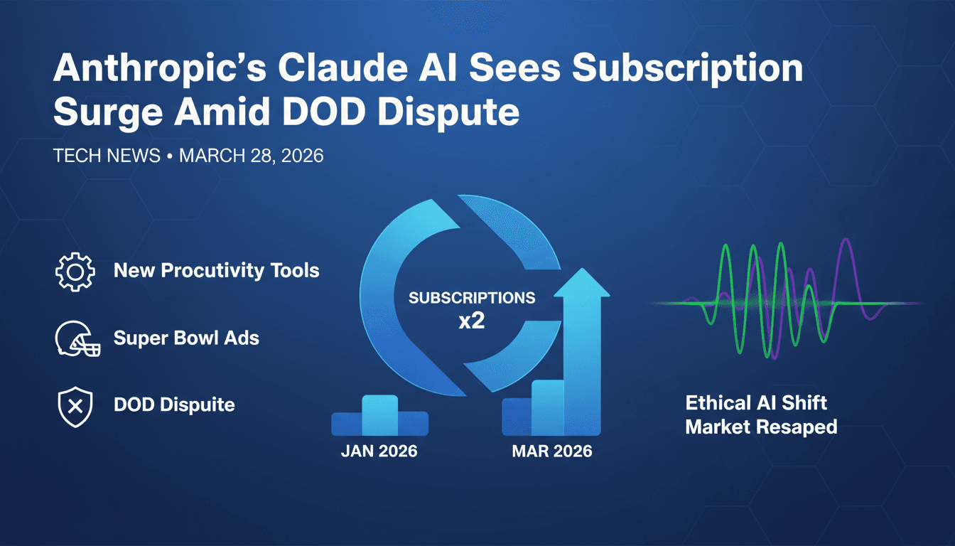 Anthropic's Claude AI Sees Subscription Surge Amid DoD Dispute