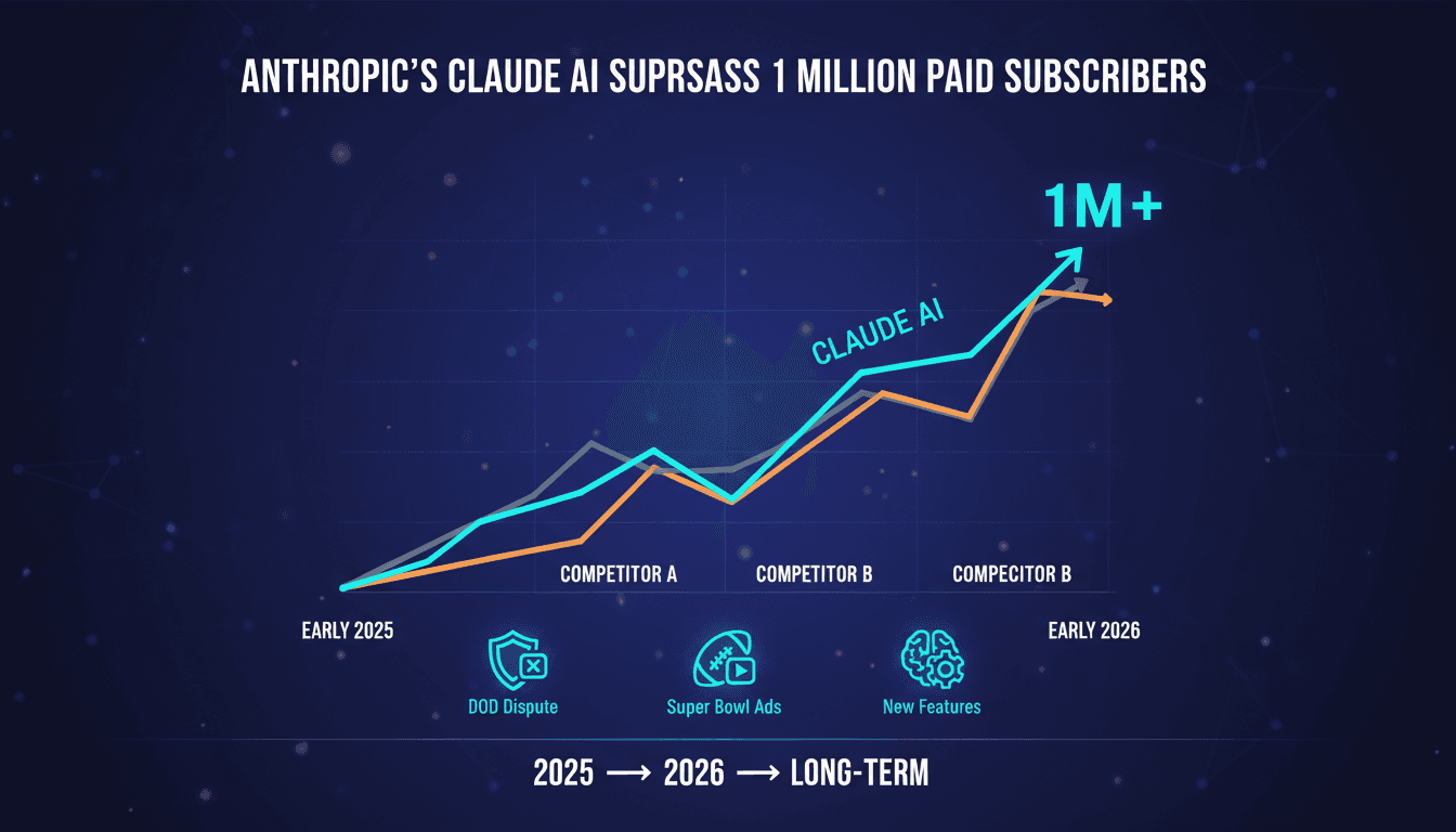 Anthropic's Claude AI Surpasses 1 Million Paid Subscribers in Early 2026