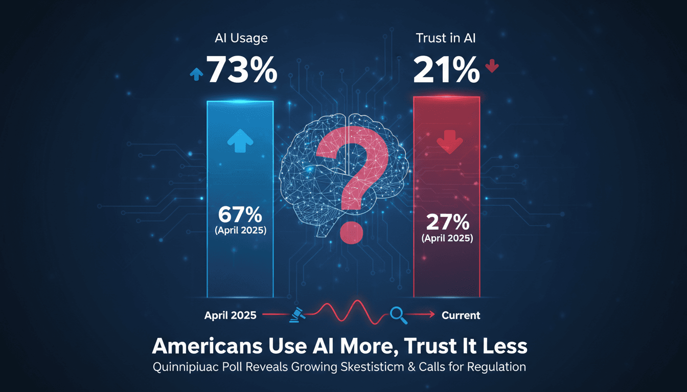 Quinnipiac Poll Shows Increased AI Usage Amid Declining Trust Among Americans