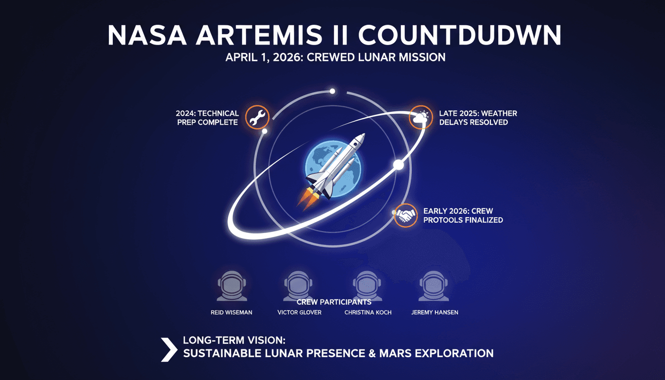 NASA Begins Countdown for Artemis II Crewed Lunar Mission Set for April 2026
