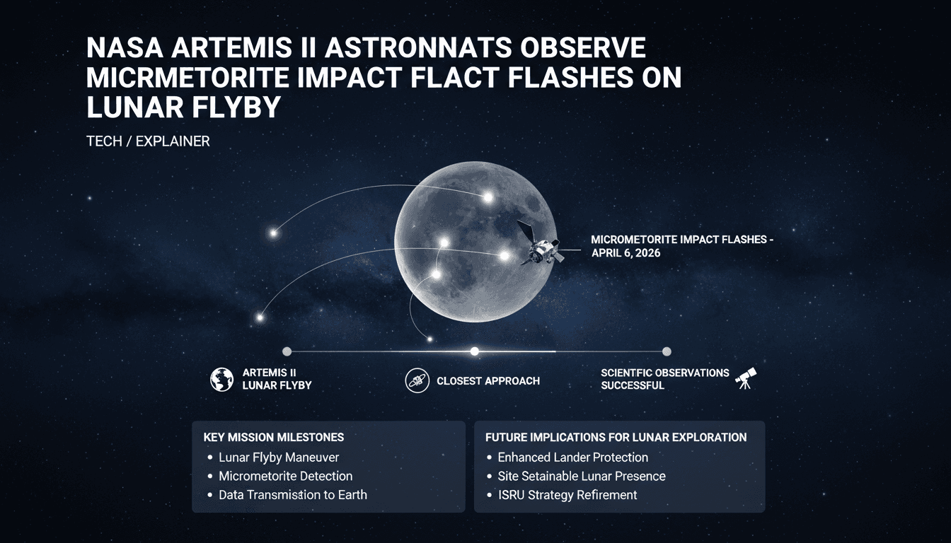 NASA Artemis II Astronauts Observe Micrometeorite Impact Flashes on Lunar Flyby