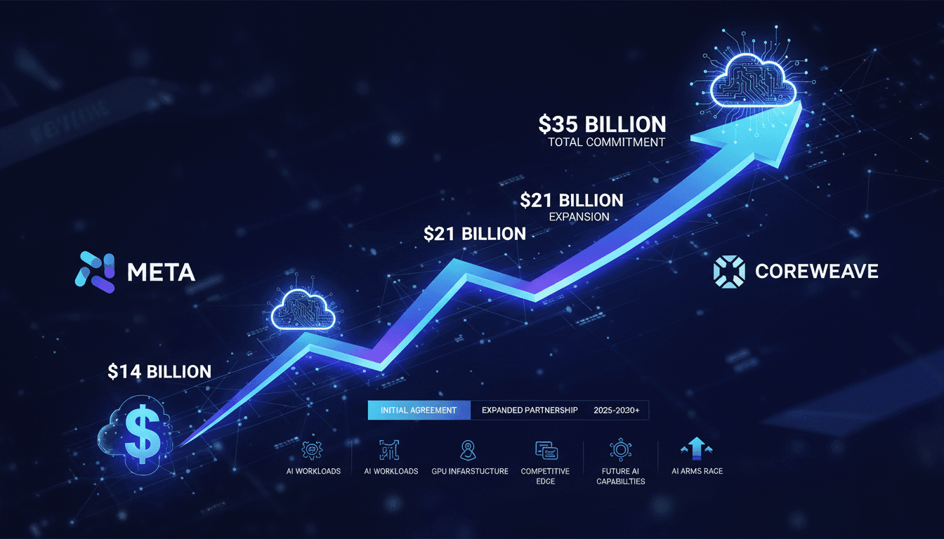 Meta Platforms Expands AI Cloud Infrastructure Agreement with CoreWeave by $21 Billion